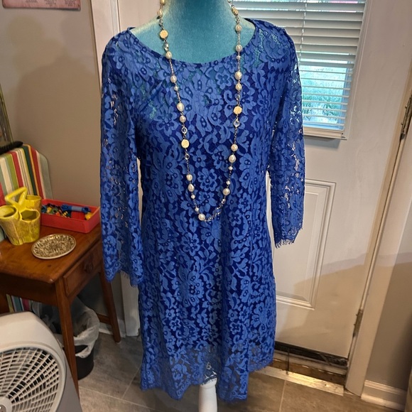 Anthropologie Dresses & Skirts - Anthropologie Royal Blue Lace Midi Dress